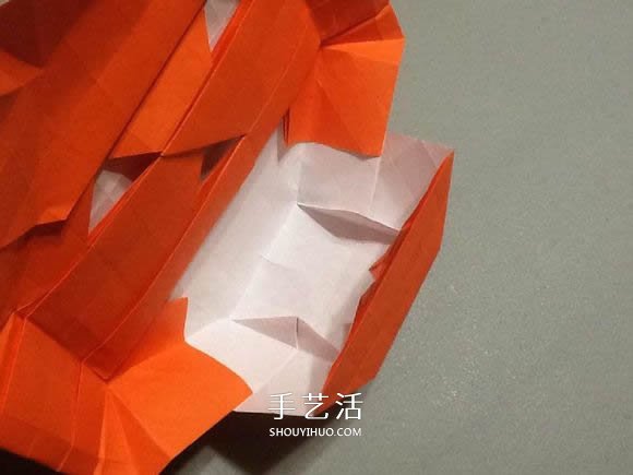 立体南瓜灯的折纸图解 手工复杂南瓜灯的折法(图53) 立体南瓜灯的折纸图解 手工复杂南瓜灯的折法(图53)