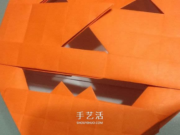 立体南瓜灯的折纸图解 手工复杂南瓜灯的折法(图62) 立体南瓜灯的折纸图解 手工复杂南瓜灯的折法(图62)