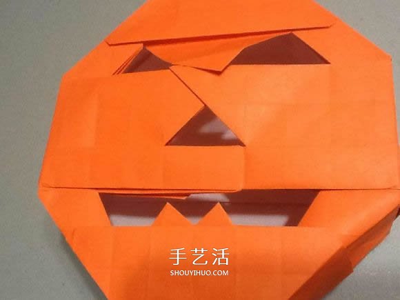 立体南瓜灯的折纸图解 手工复杂南瓜灯的折法(图63) 立体南瓜灯的折纸图解 手工复杂南瓜灯的折法(图63)