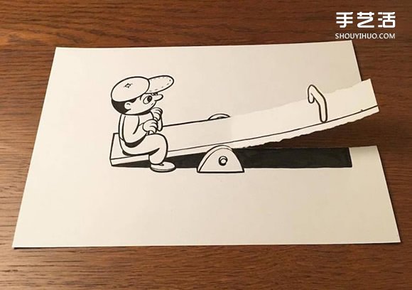 一支笔、一张纸,丹麦艺术家撕纸DIY出幽默!(图2) 一支笔、一张纸,丹麦艺术家撕纸DIY出幽默!(图2)