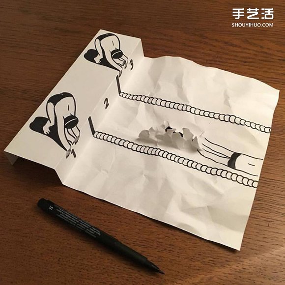 一支笔、一张纸,丹麦艺术家撕纸DIY出幽默!(图7) 一支笔、一张纸,丹麦艺术家撕纸DIY出幽默!(图7)