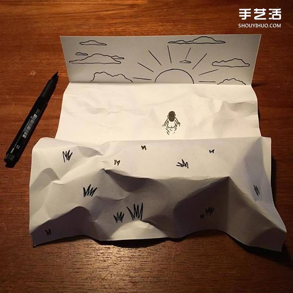 一支笔、一张纸,丹麦艺术家撕纸DIY出幽默!(图13) 一支笔、一张纸,丹麦艺术家撕纸DIY出幽默!(图13)