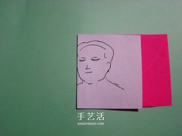 怎么折纸人物头像图解 戴帽子的人折法过程(图2) 怎么折纸人物头像图解 戴帽子的人折法过程(图2)