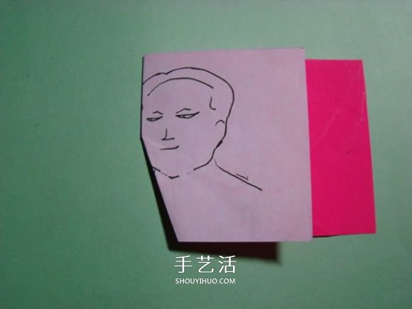 怎么折纸人物头像图解 戴帽子的人折法过程(图4) 怎么折纸人物头像图解 戴帽子的人折法过程(图4)