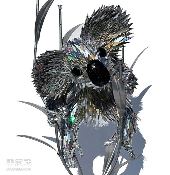 CD光盘变废为宝 塑造出各式各样的动物雕塑(图5) CD光盘变废为宝 塑造出各式各样的动物雕塑(图5)