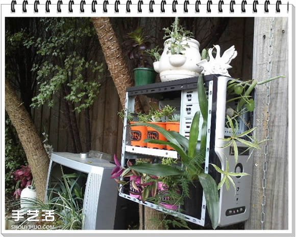 旧电脑机箱DIY花架 电脑主机制作花架的方法(图9)
