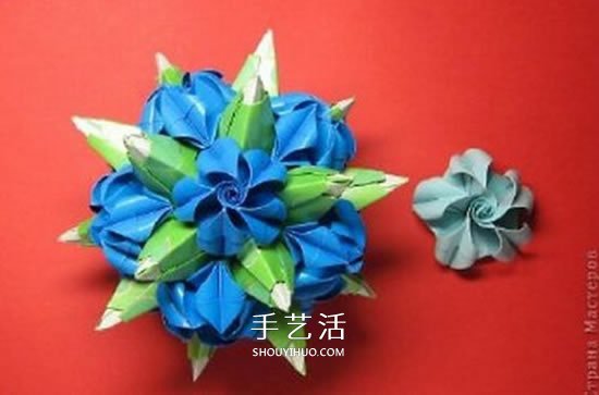 绿萝魔灵花球的折法图解 折纸绿萝魔灵花球教程(图42) 绿萝魔灵花球的折法图解 折纸绿萝魔灵花球教程(图42)
