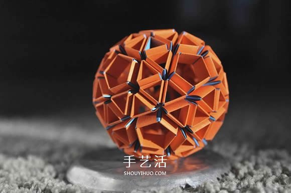手工折纸Snapology球 用纸条折球体步骤图解(图3) 手工折纸Snapology球 用纸条折球体步骤图解(图3)