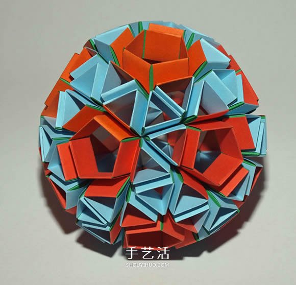 手工折纸Snapology球 用纸条折球体步骤图解(图5) 手工折纸Snapology球 用纸条折球体步骤图解(图5)