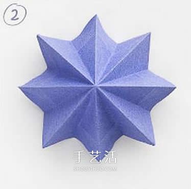八边形纸折圣诞树图解 立体叠合圣诞树的折法(图8)