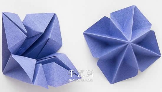 八边形纸折圣诞树图解 立体叠合圣诞树的折法(图13)