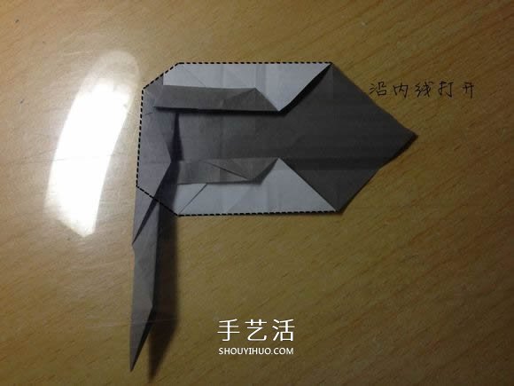 挖土机的折纸方法图解 手工挖掘机的折法过程(图34) 挖土机的折纸方法图解 手工挖掘机的折法过程(图34)