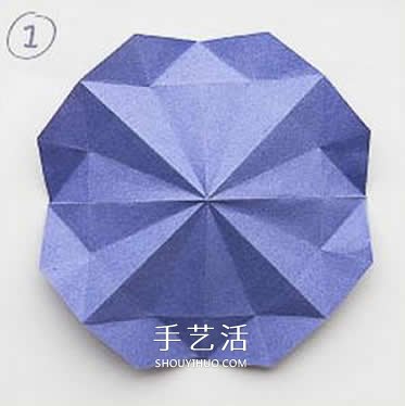 八边形纸折圣诞树图解 立体叠合圣诞树的折法(图7)