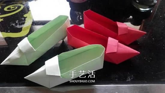 简易高跟鞋的折法图解 手工折纸高跟鞋的方法(图2) 简易高跟鞋的折法图解 手工折纸高跟鞋的方法(图2)
