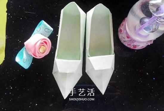 简易高跟鞋的折法图解 手工折纸高跟鞋的方法 - 诺云双维造物网
