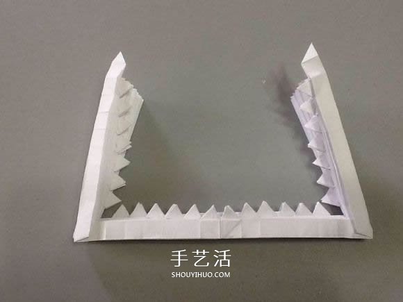 鲨鱼嘴的折纸方法图解 怎么折鲨鱼嘴步骤图(图58)