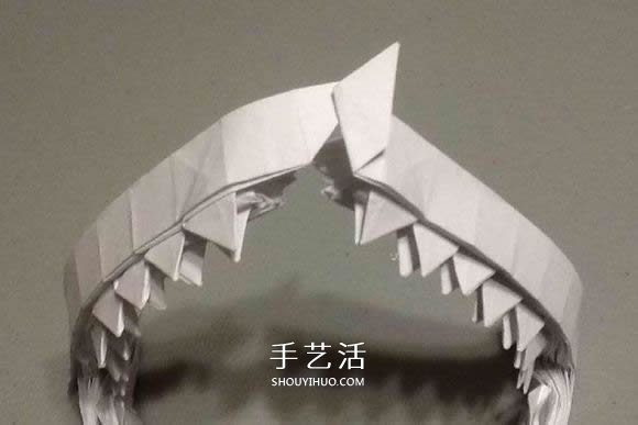 鲨鱼嘴的折纸方法图解 怎么折鲨鱼嘴步骤图(图65)