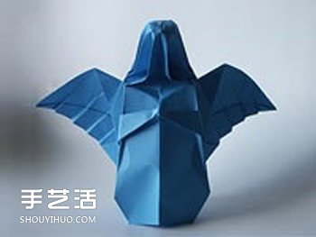 折纸带翅膀天使图解教程 立体天使的折叠方法 - 诺云双维造物网