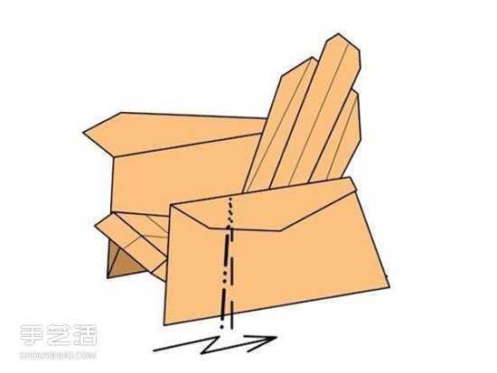 折纸沙发椅的折法图解 手工沙发椅折叠步骤图(图26) 折纸沙发椅的折法图解 手工沙发椅折叠步骤图(图26)
