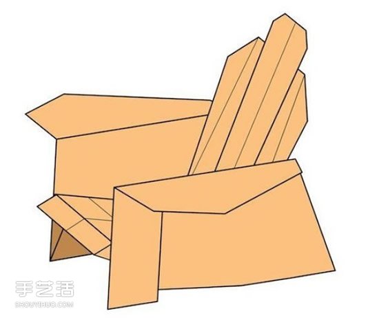 折纸沙发椅的折法图解 手工沙发椅折叠步骤图(图28) 折纸沙发椅的折法图解 手工沙发椅折叠步骤图(图28)