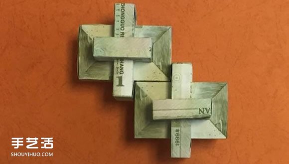 孔明锁的折纸方法图解 手工折鲁班锁的折法 - 诺云双维造物网