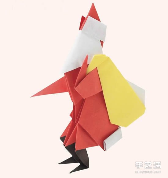 圣诞老人折纸步骤图 手工折纸圣诞老人教程 - 诺云双维造物网