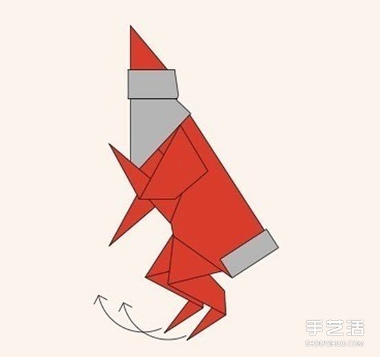 圣诞老人折纸步骤图 手工折纸圣诞老人教程(图33) 圣诞老人折纸步骤图 手工折纸圣诞老人教程(图33)