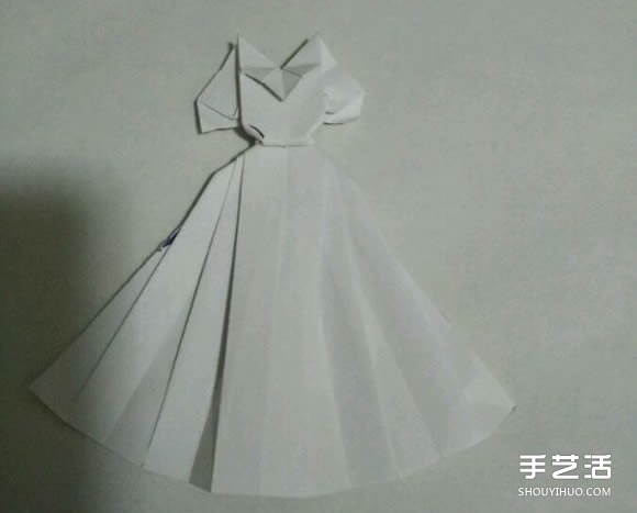折纸婚纱裙的折法图解 婚纱的折纸方法步骤 - 诺云双维造物网
