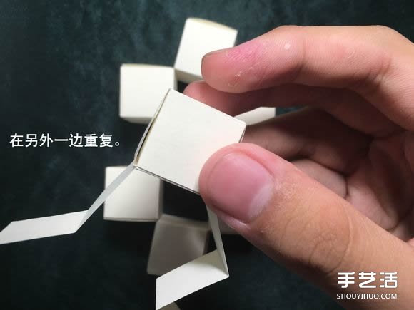 折纸会跳舞的方块图解 跳舞方块玩具的折法(图63) 折纸会跳舞的方块图解 跳舞方块玩具的折法(图63)