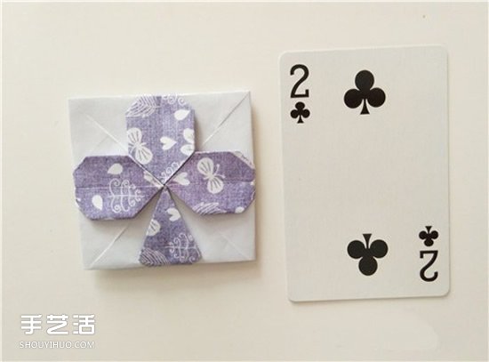 扑克牌黑桃和梅花花色的折纸方法图解(图32) 扑克牌黑桃和梅花花色的折纸方法图解(图32)