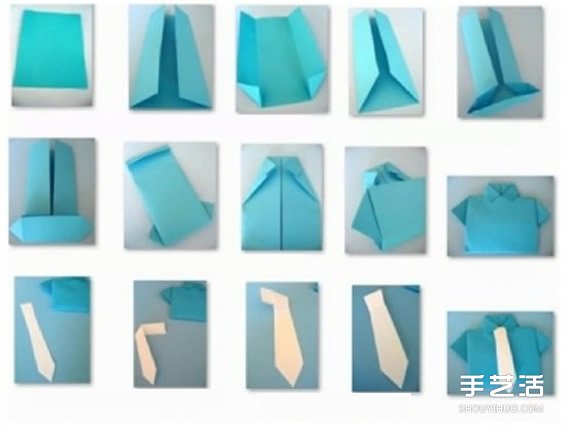 配领带的短袖衬衫折纸 短袖衬衫和领带的折法(图3) 配领带的短袖衬衫折纸 短袖衬衫和领带的折法(图3)