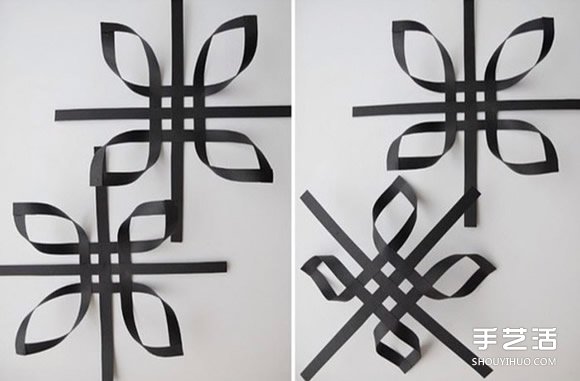 纸条折纸雪花的方法图解 立体雪花的折法步骤(图4) 纸条折纸雪花的方法图解 立体雪花的折法步骤(图4)