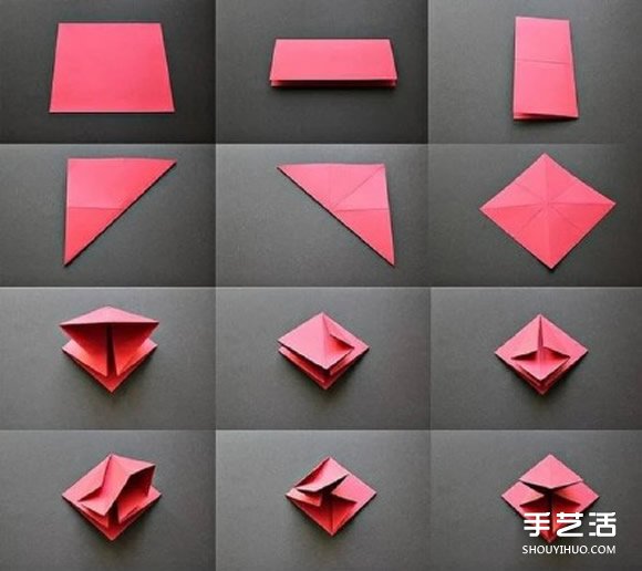 一张纸折纸圣诞树的折法 立体圣诞树折纸图解 - 诺云双维造物网