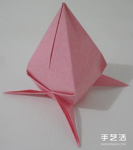 手工折纸桃子步骤图 桃子的折法图解教程(图10) 手工折纸桃子步骤图 桃子的折法图解教程(图10)