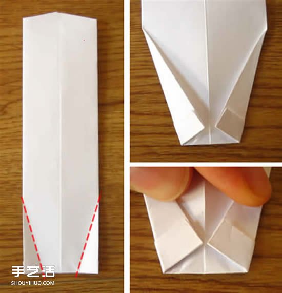 美元折纸短袖T恤的图解教程 自带可爱小领带(图13) 美元折纸短袖T恤的图解教程 自带可爱小领带(图13)