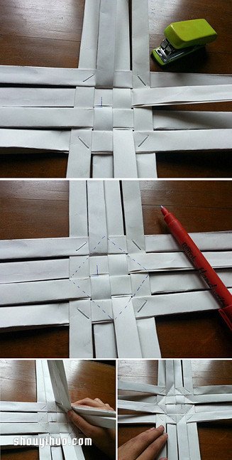 纸条编收纳筒/笔筒的方法详细步骤图(图4) 纸条编收纳筒/笔筒的方法详细步骤图(图4)