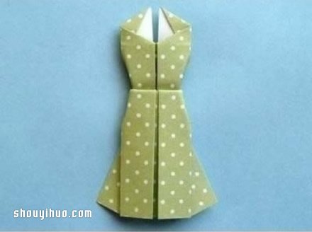 折纸衣服步骤图 手工折连衣裙的折法图解教程(图6) 折纸衣服步骤图 手工折连衣裙的折法图解教程(图6)