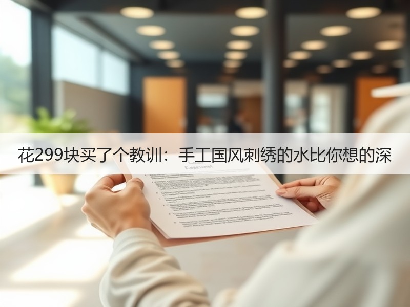 花299块买了个教训：手工国风刺绣的水比你想的深 - 诺云双维造物网