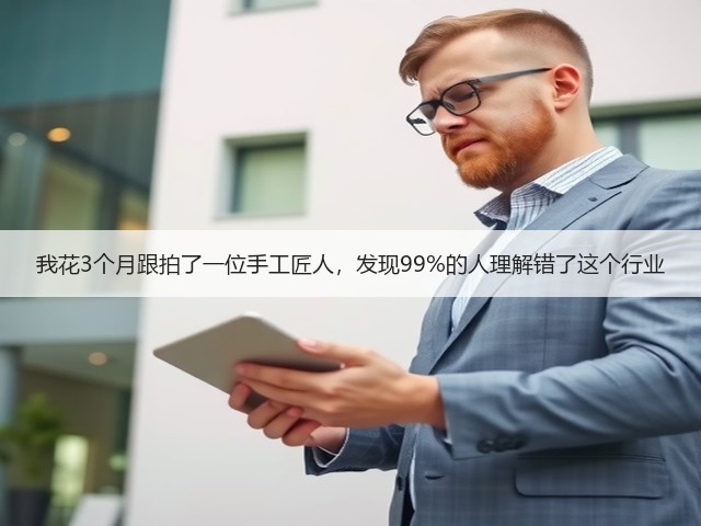 我花3个月跟拍了一位手工匠人，发现99%的人理解错了这个行业(图3)