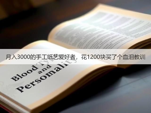 月入3000的手工纸艺爱好者，花1200块买了个血泪教训(图2)